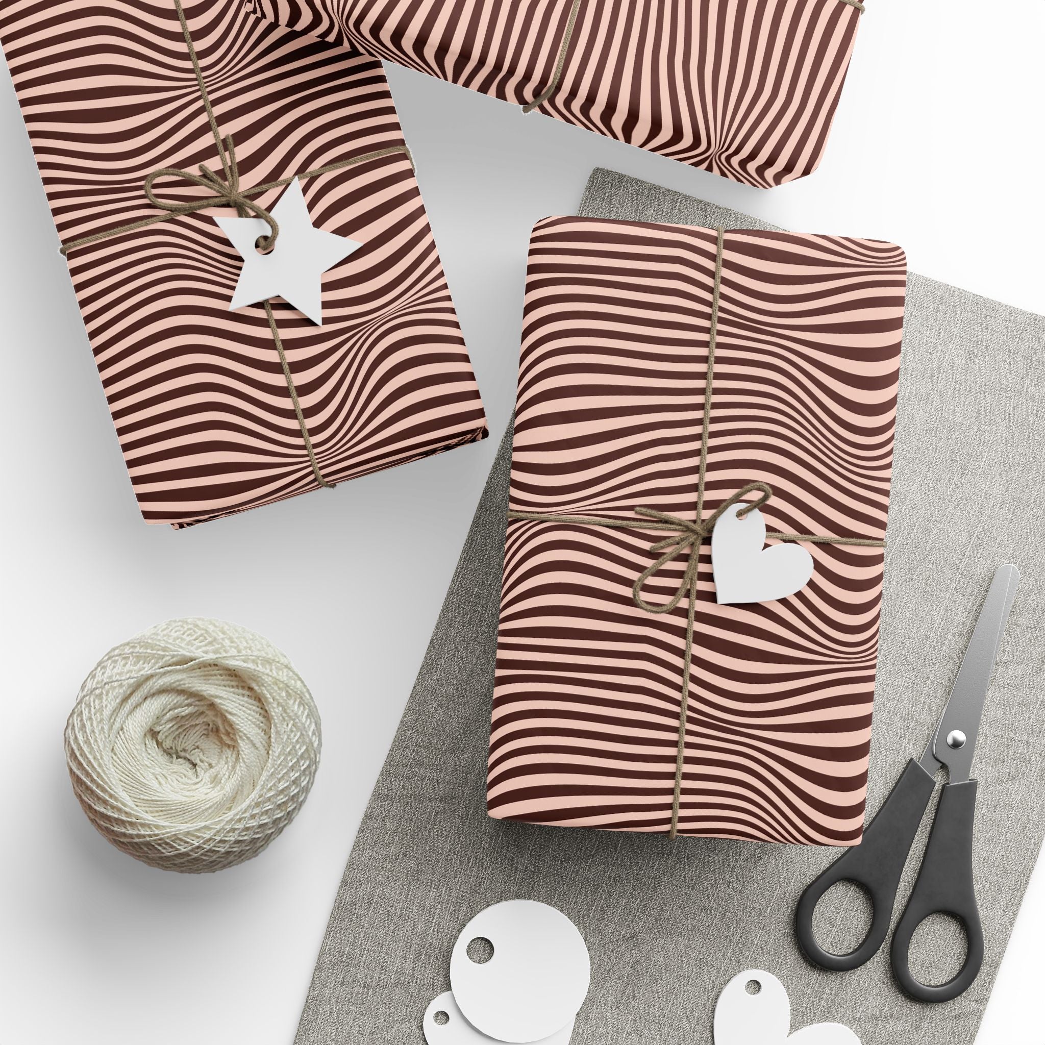 Mocha Current Wrapping Paper