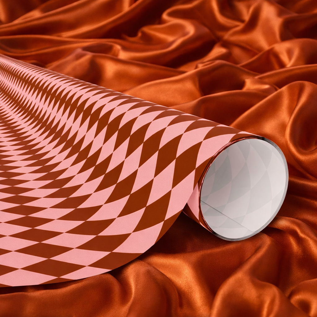 Copper Checkmate Wrapping Paper