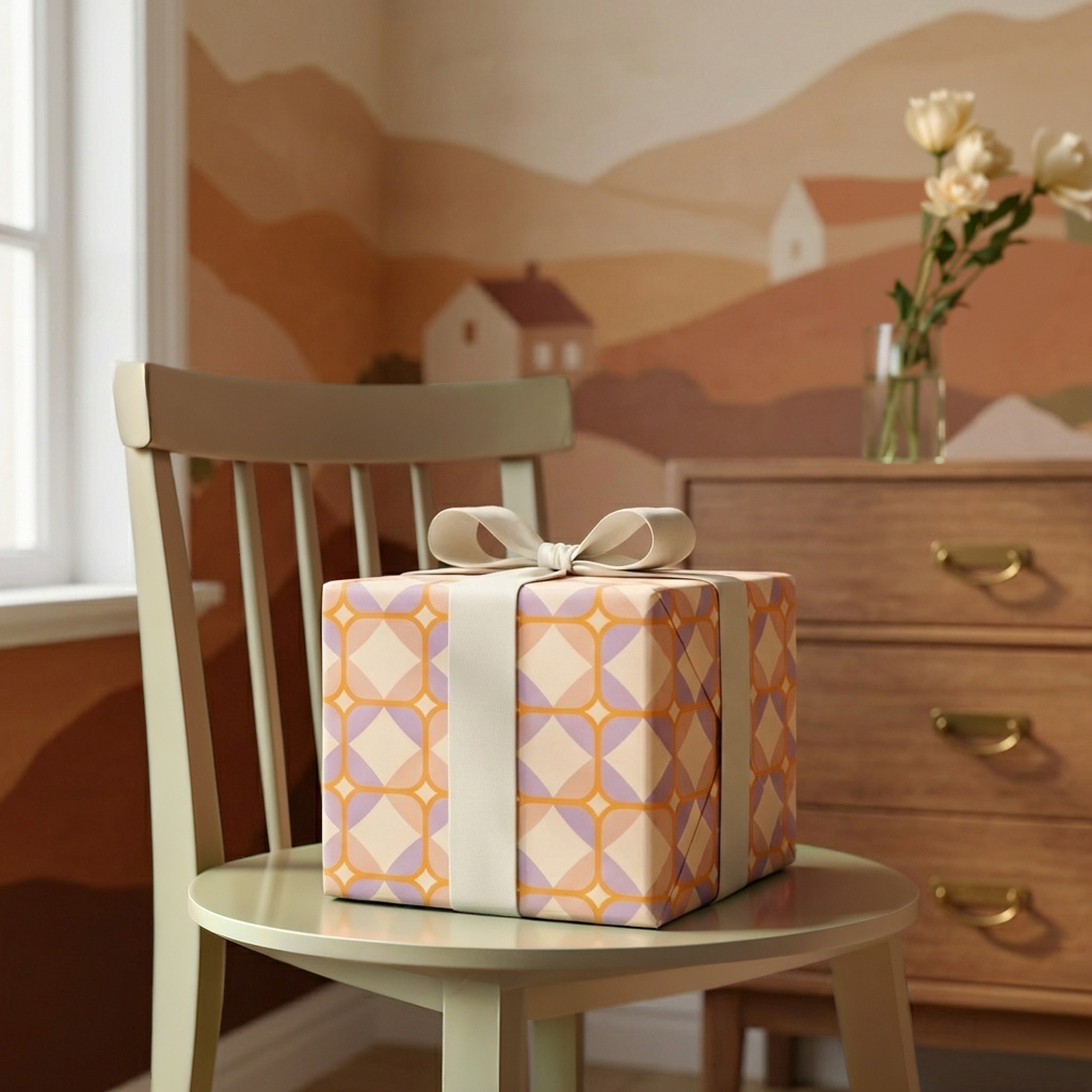Peach & Lilac Wrapping Paper