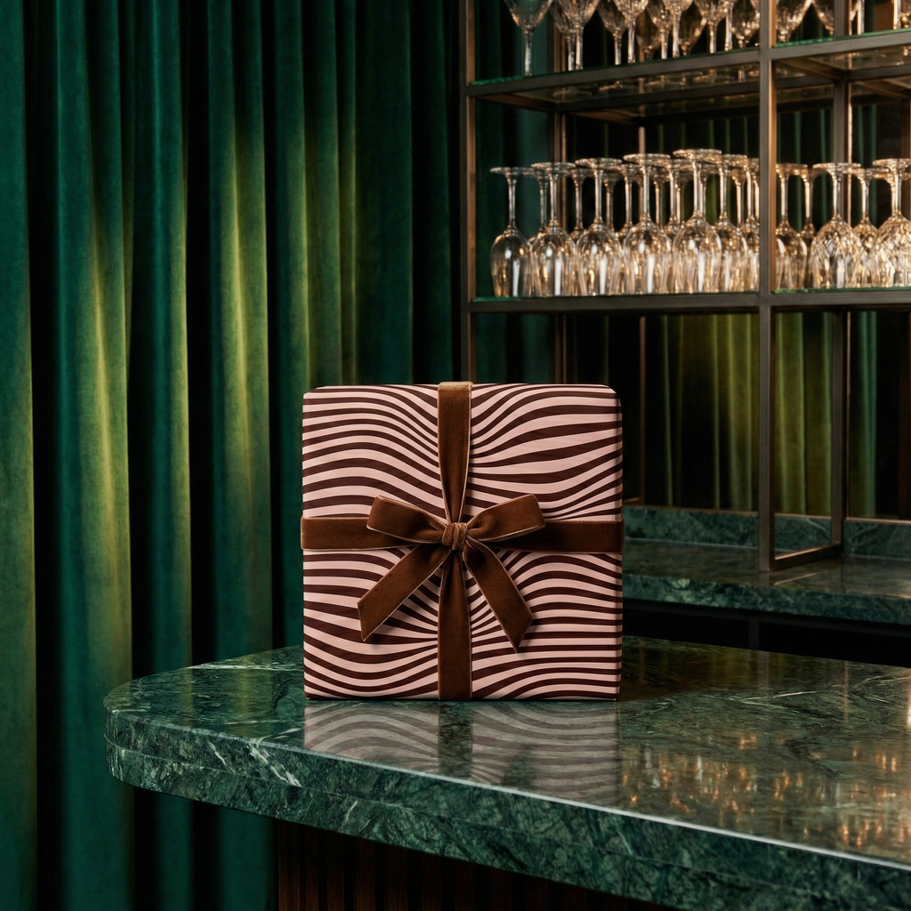 Mocha Current Wrapping Paper