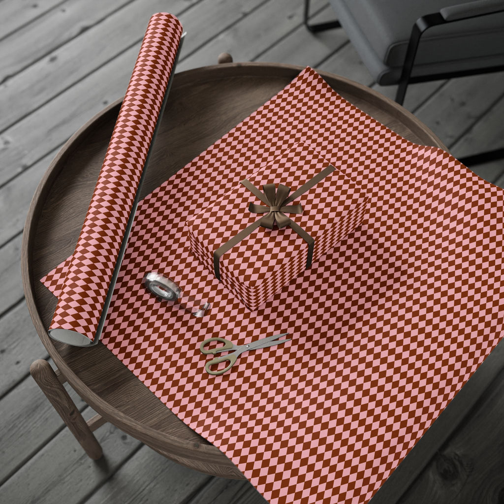 Copper Checkmate Wrapping Paper