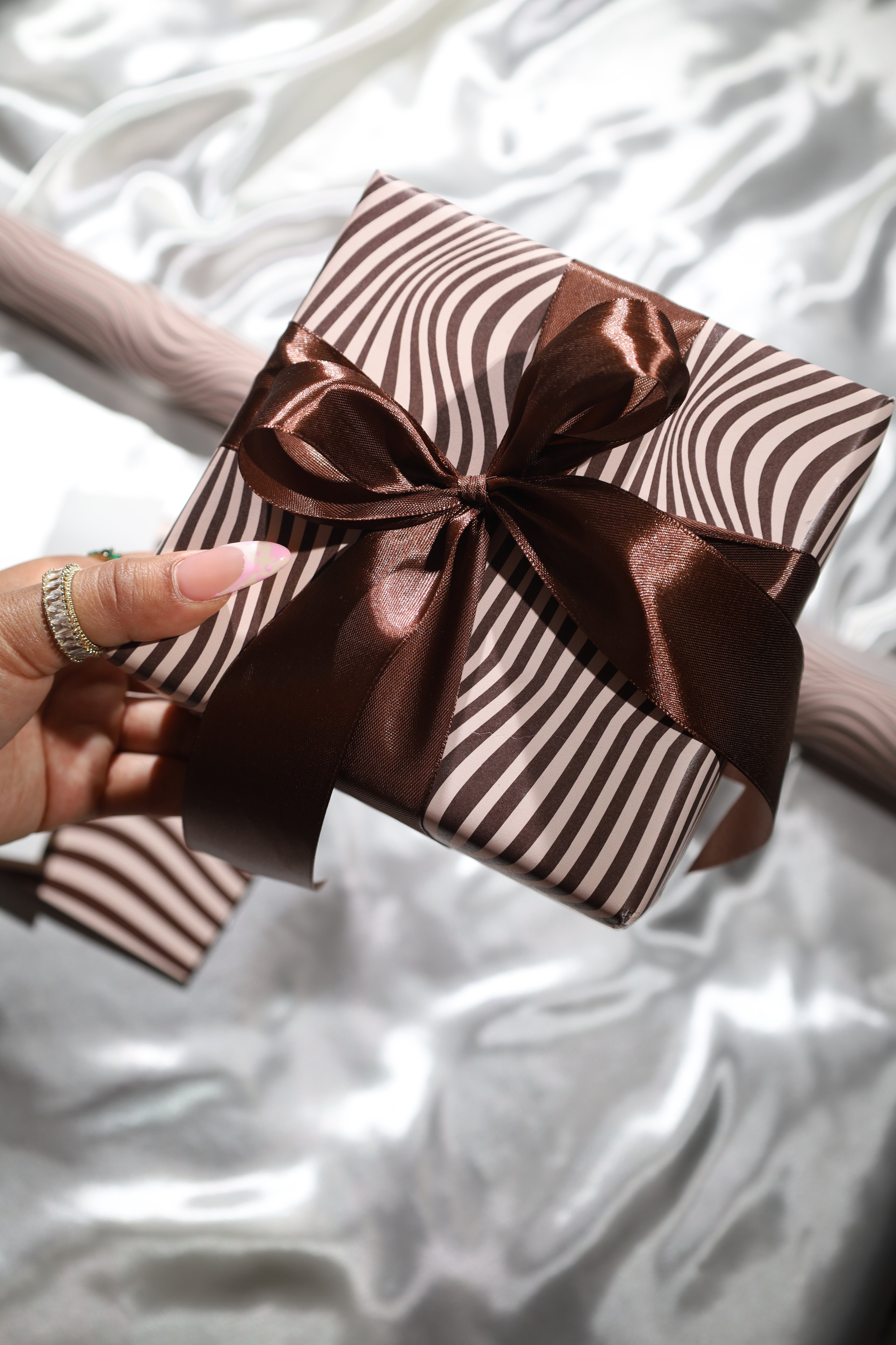 Mocha Current Wrapping Paper