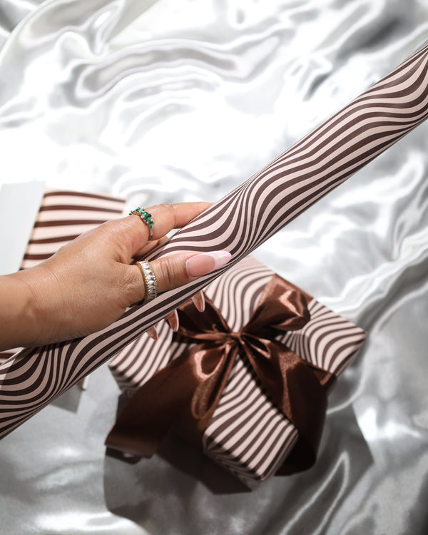 Mocha Current Wrapping Paper