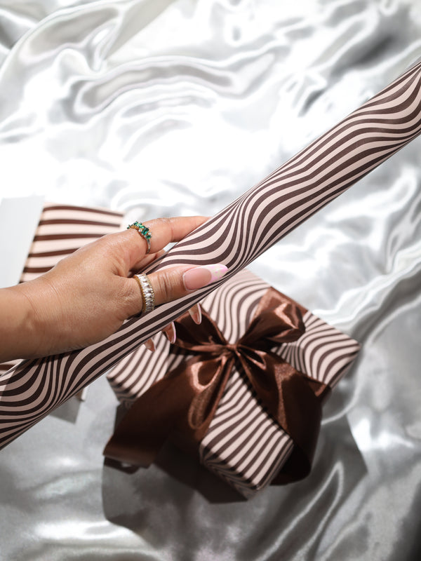 Mocha Current Wrapping Paper