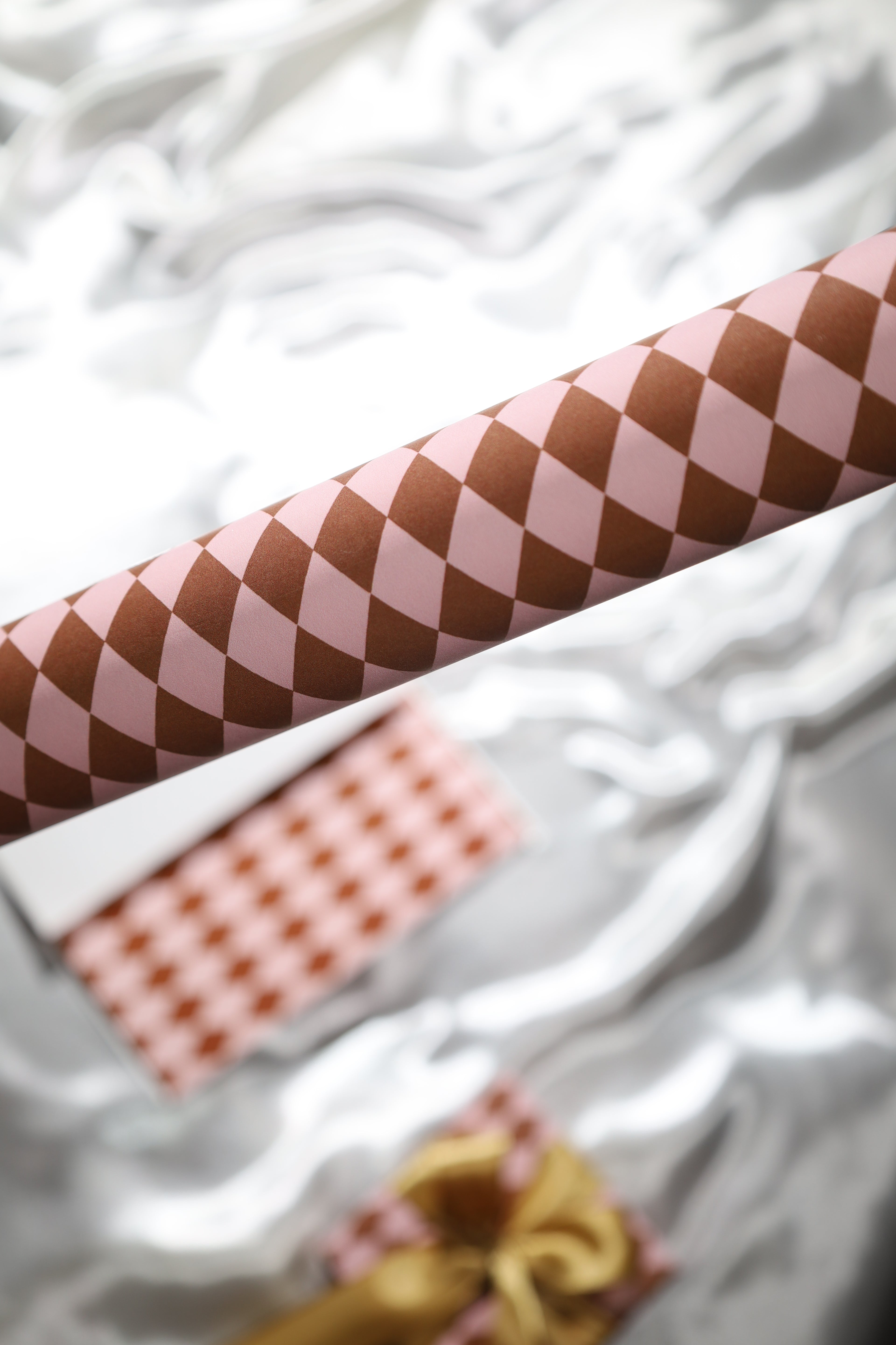 Copper Checkmate Wrapping Paper