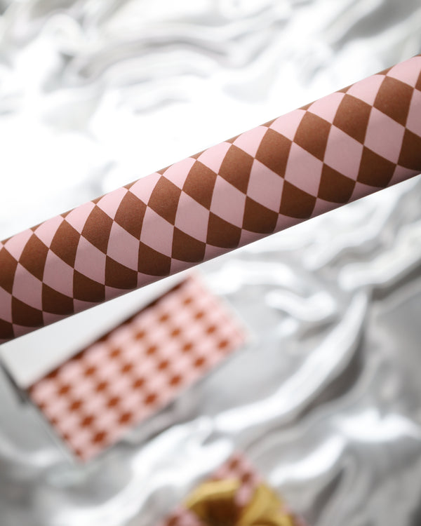 Copper Checkmate Wrapping Paper