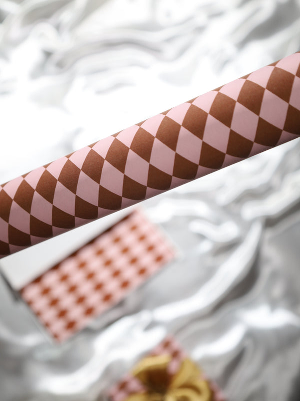 Copper Checkmate Wrapping Paper